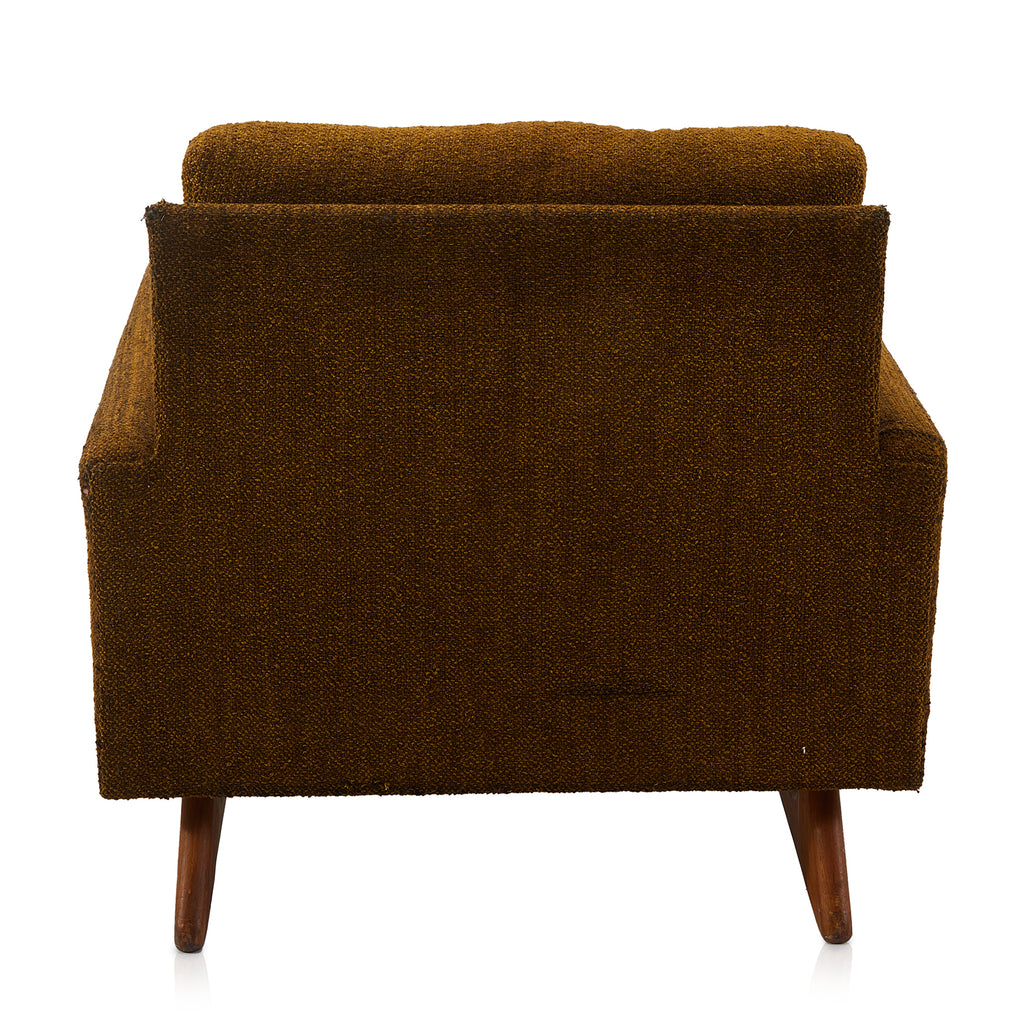 Brown Fabric Mid Century Lounge Chair
