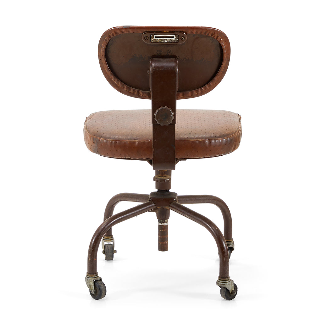 Brown Leather Vintage Rustic Office Chair