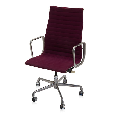 Purple Ribbed Tall Back Contemporary Office Chair