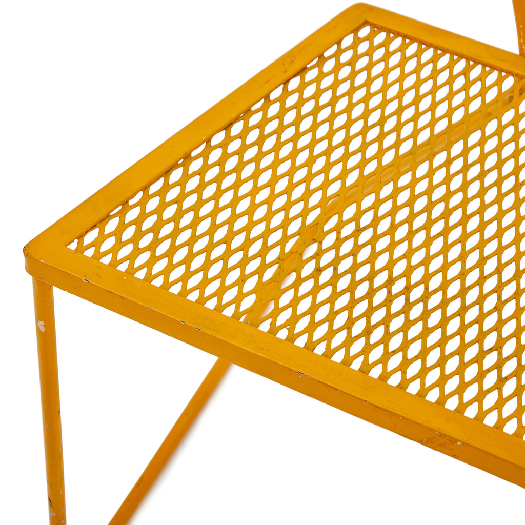 Yellow Metal Curly Outdoor Chair