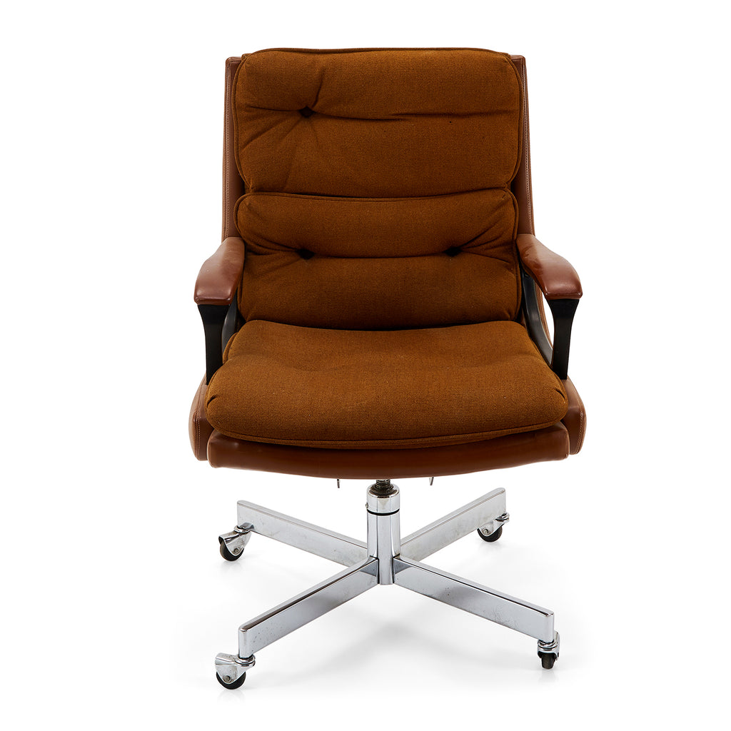 Brown Mid Century Rolling Office Chair
