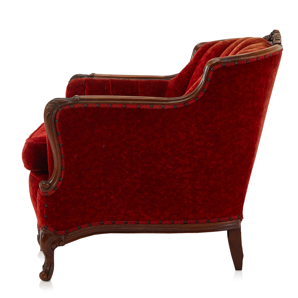 Red Velvet Victorian Arm Chair