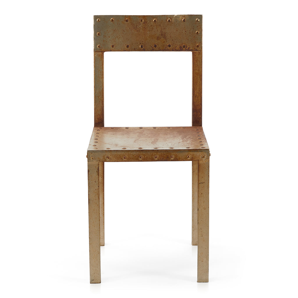 Rust Metal Rivet Chair