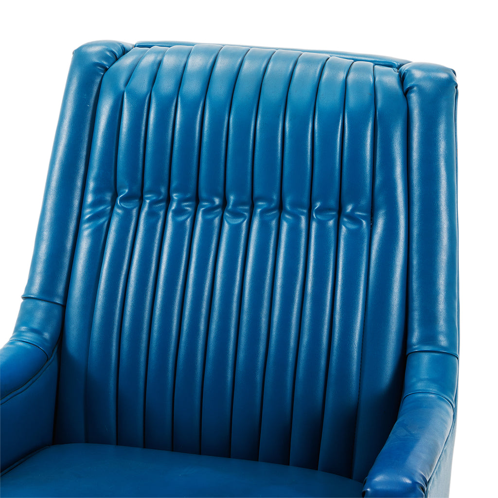 Blue Ribbed Executive Chair