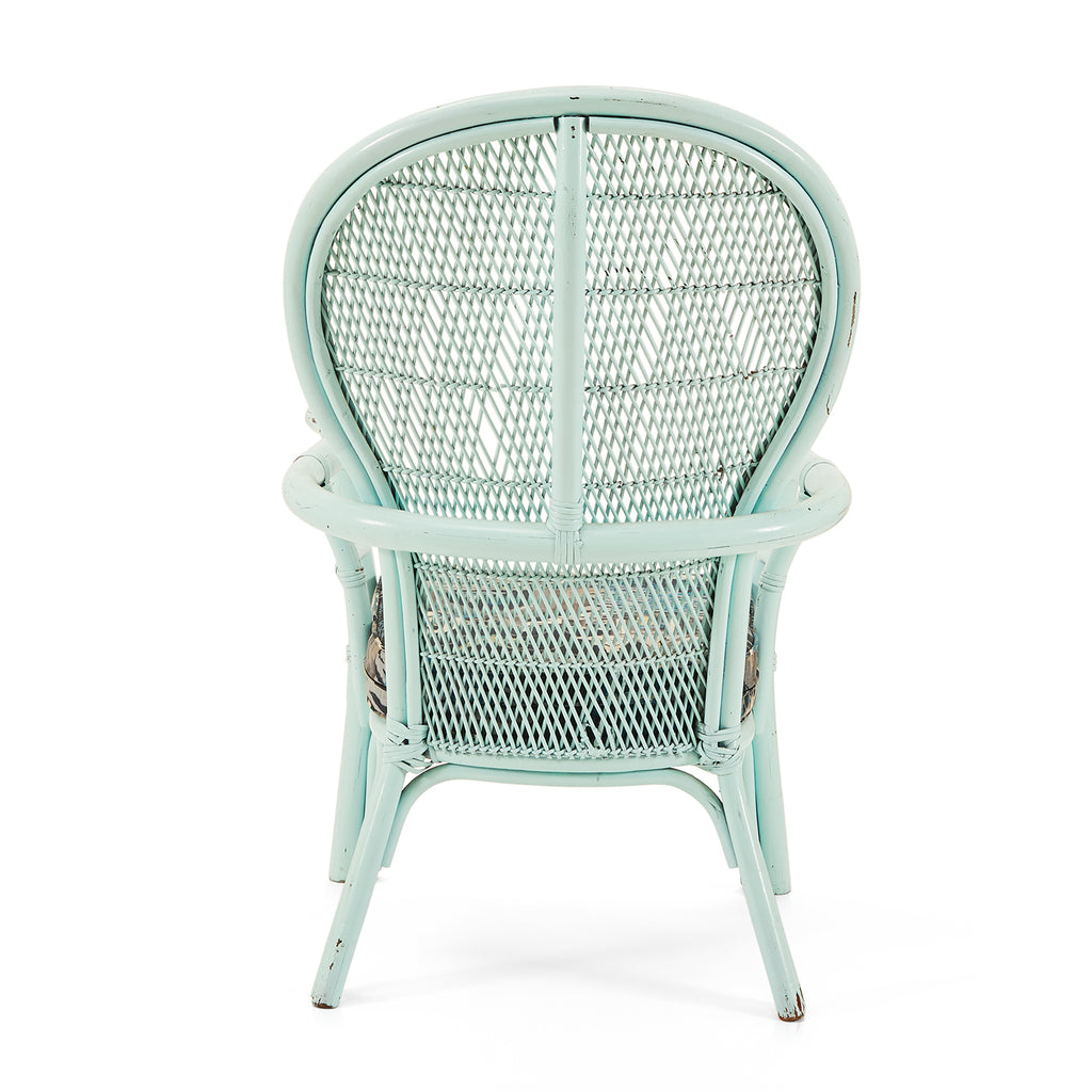 Light Blue Wicker Patio Chair
