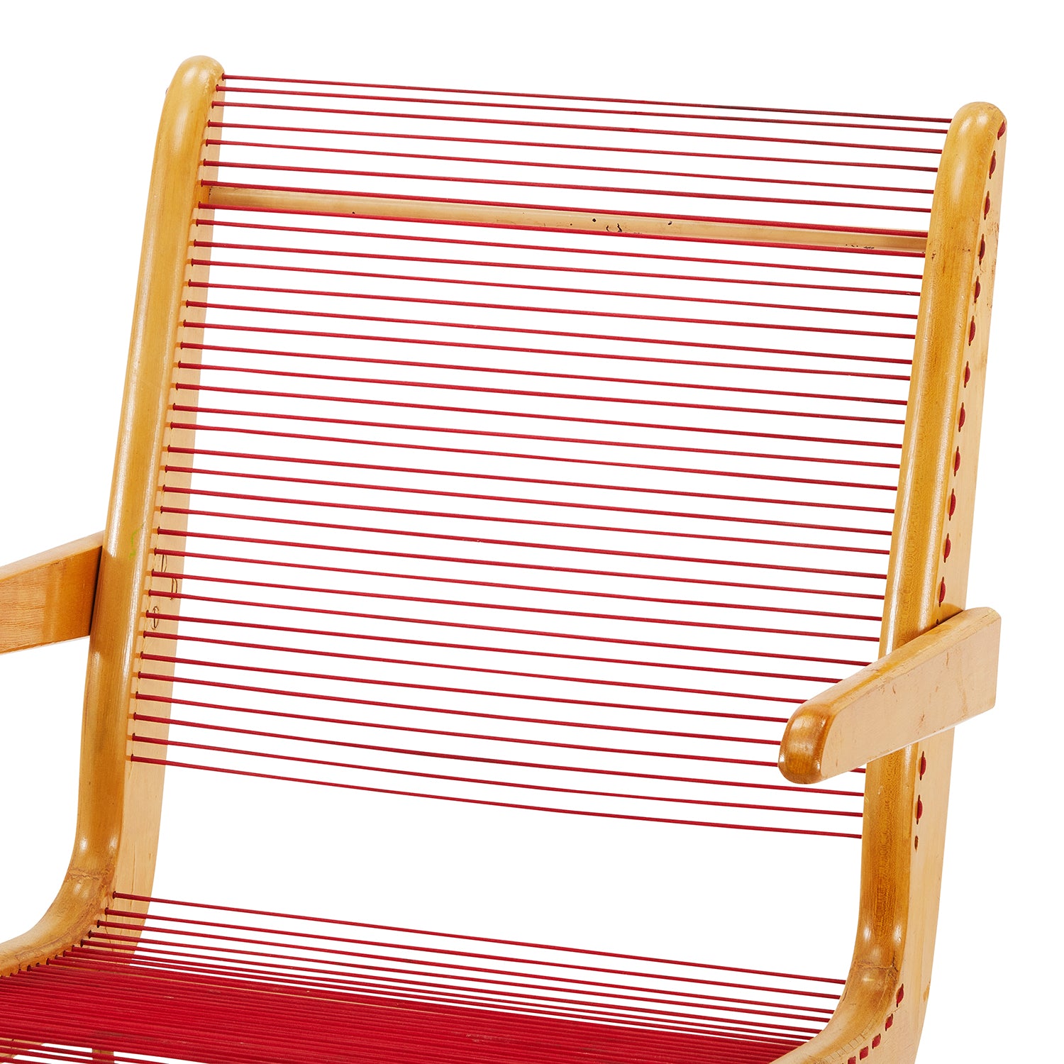 Vintage Red String + Wood Rocking Chair - Gil & Roy Props
