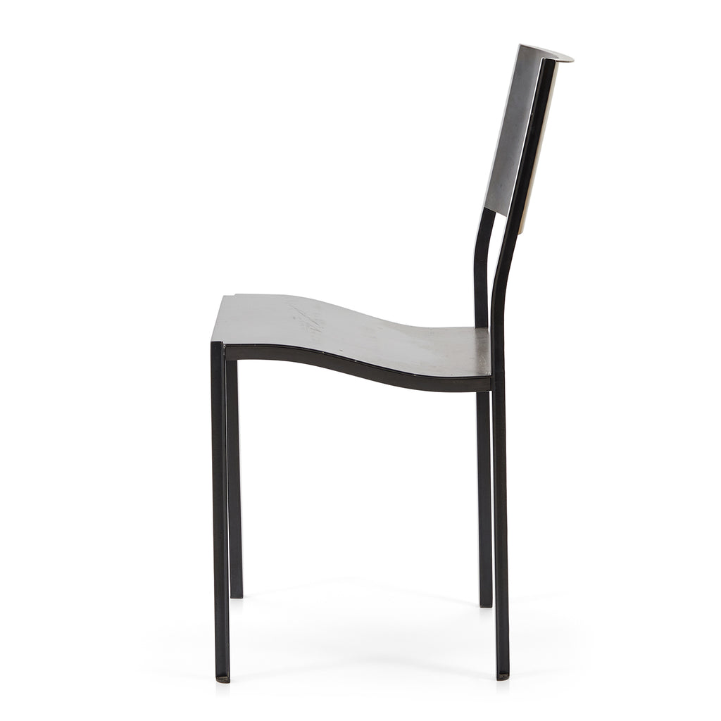 Black Solid Metal Dining Chair