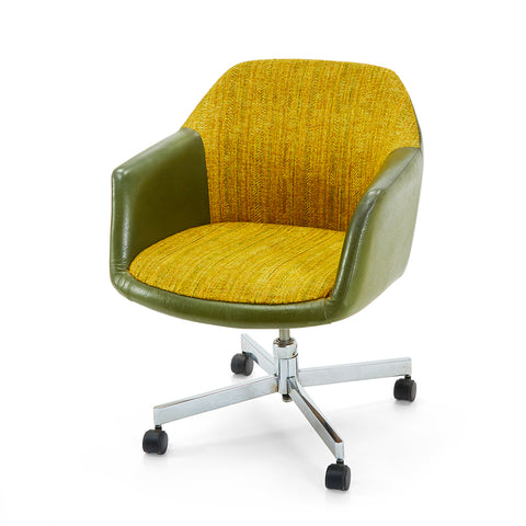 Yellow & Green Rolling Arm Chair