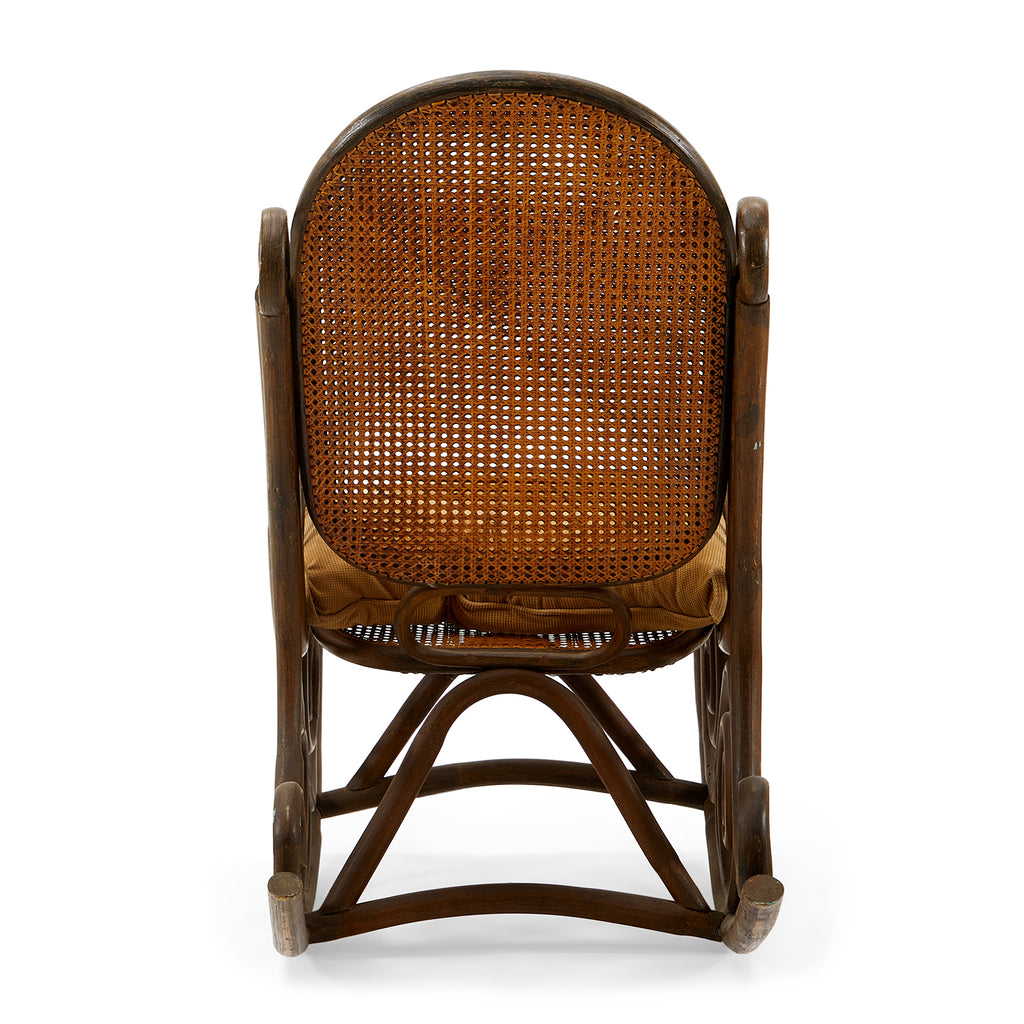 Cane & Rattan Thonet Style Vintage Rocking Chair