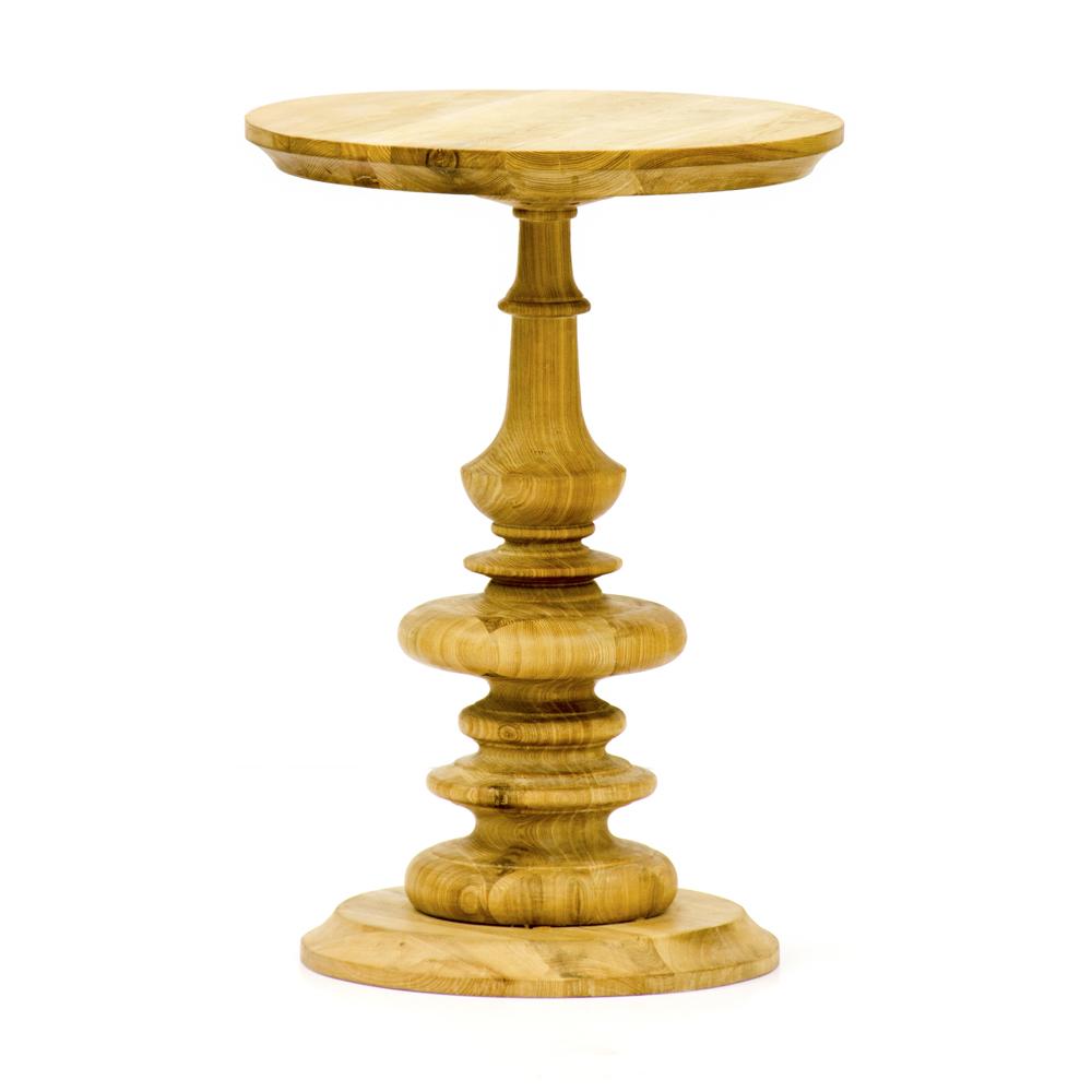 Light Wood Baluster Side Table
