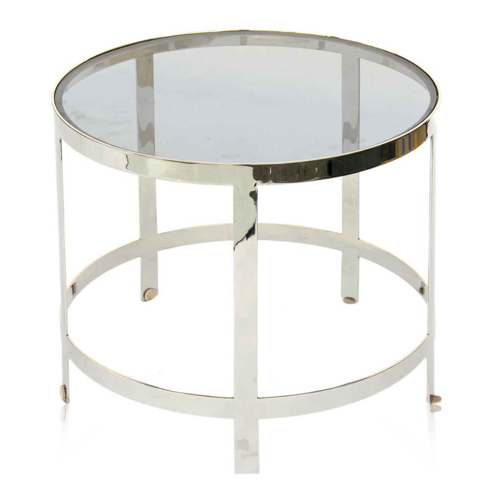 Glass & Chrome Circular Side Table