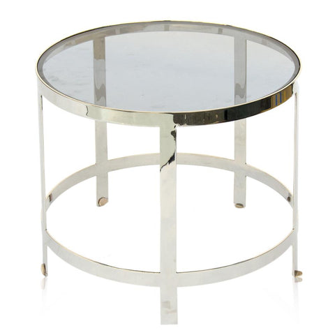 Glass & Chrome Circular Side Table