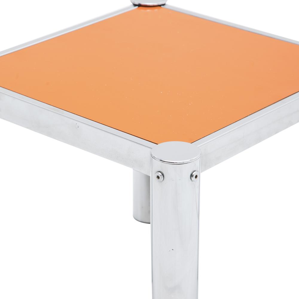Orange & Chrome Side Table
