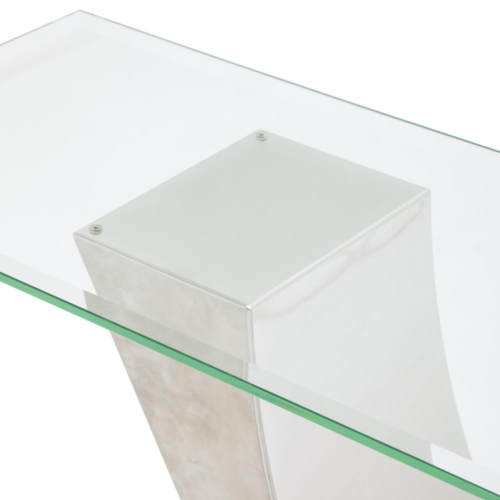 Silver & Glass Top Deco Console Table