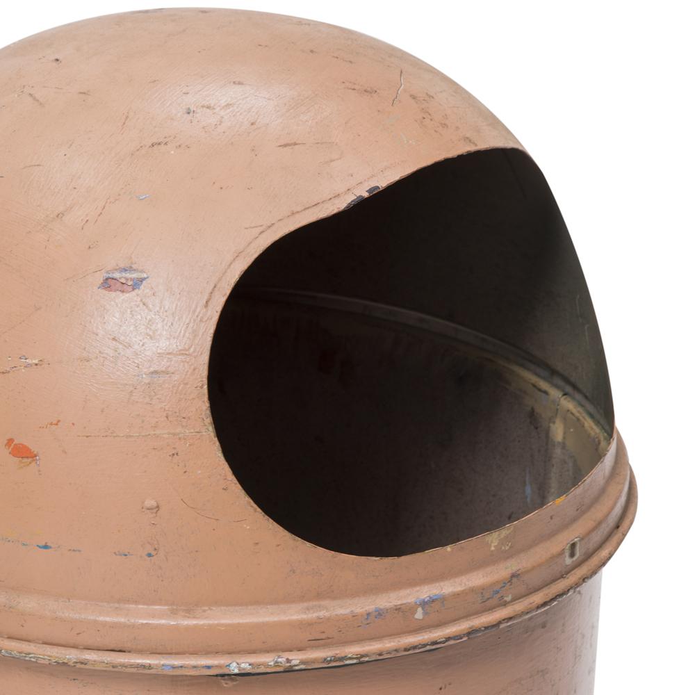 Pink Mid Century Metal Trash Can