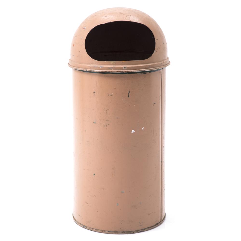 Pink Mid Century Metal Trash Can