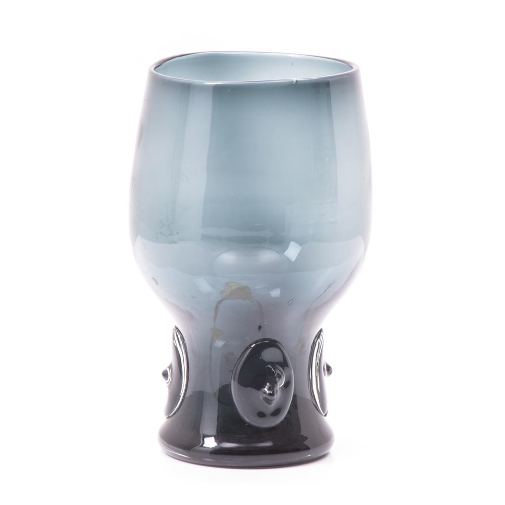 Teal-Grey Glass Vase