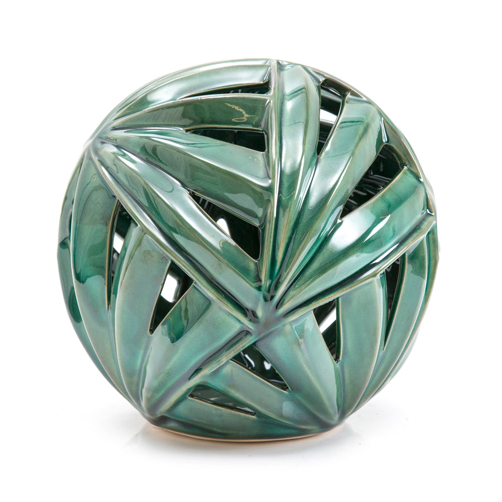 Green Spherical Leaf Sculpture (A+D)