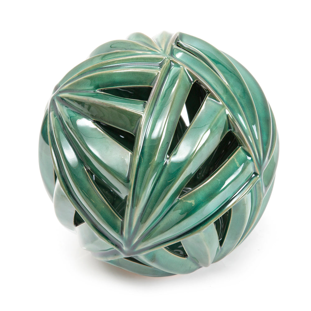 Green Spherical Leaf Sculpture (A+D)
