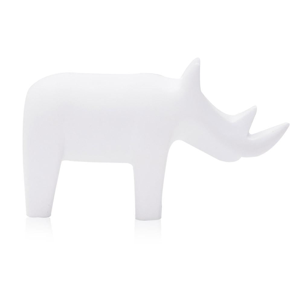 White Ceramic Animal Rhino Sculpture (A+D)