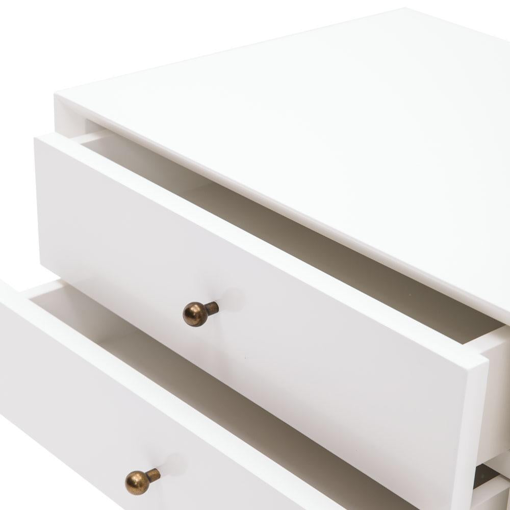 White 2 Drawer Bedside Table