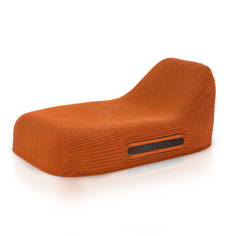 Orange Wicker Outdoor Chaise Lounge