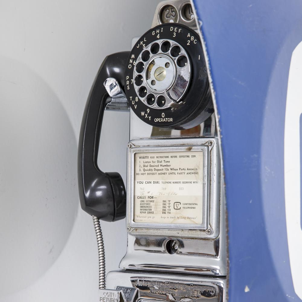 Mod Blue Egg Telephone Booth on Stand