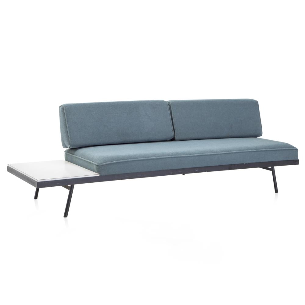 Daybed with Attached Side Table - Blue