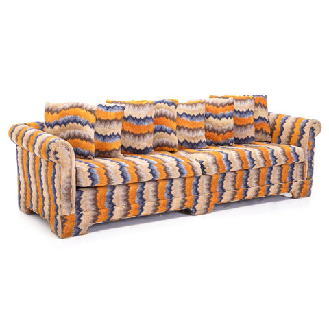 Orange and Blue Zig Zag Sofa