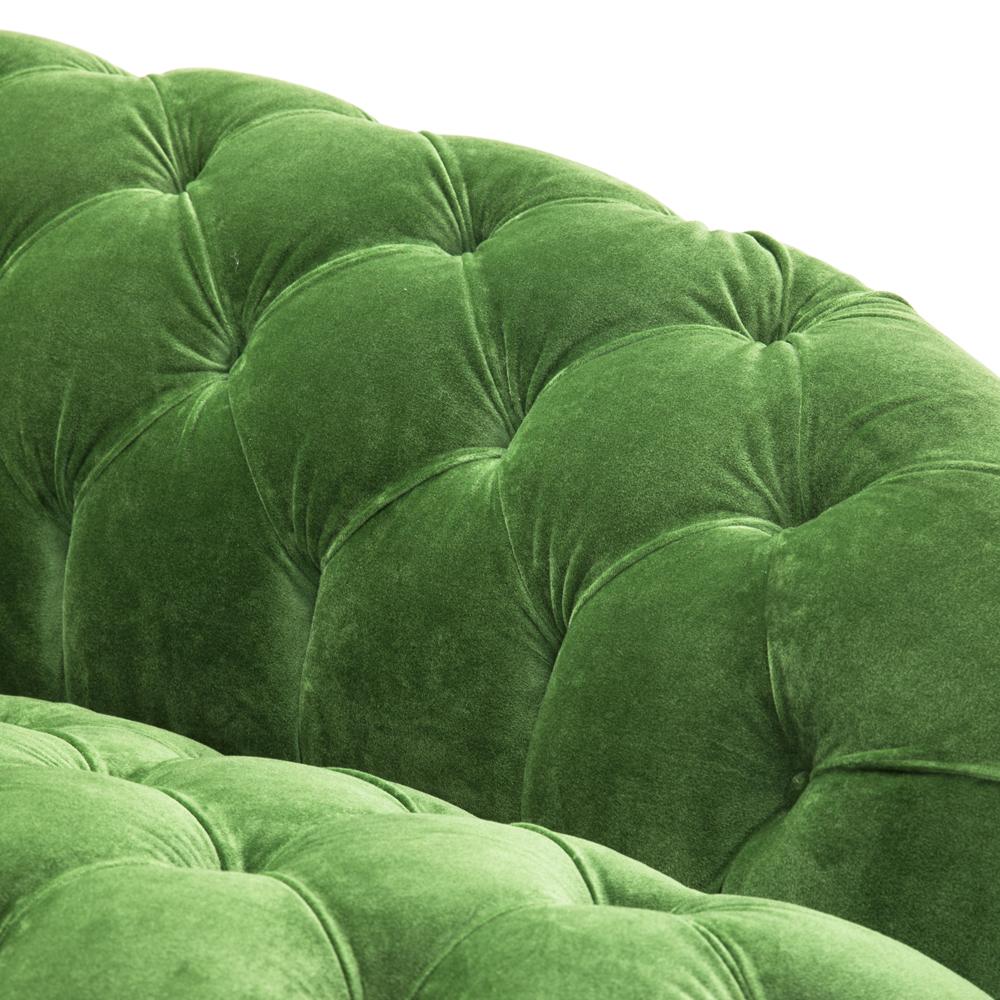 Green Huge Curved Velvet Tufted Sofa