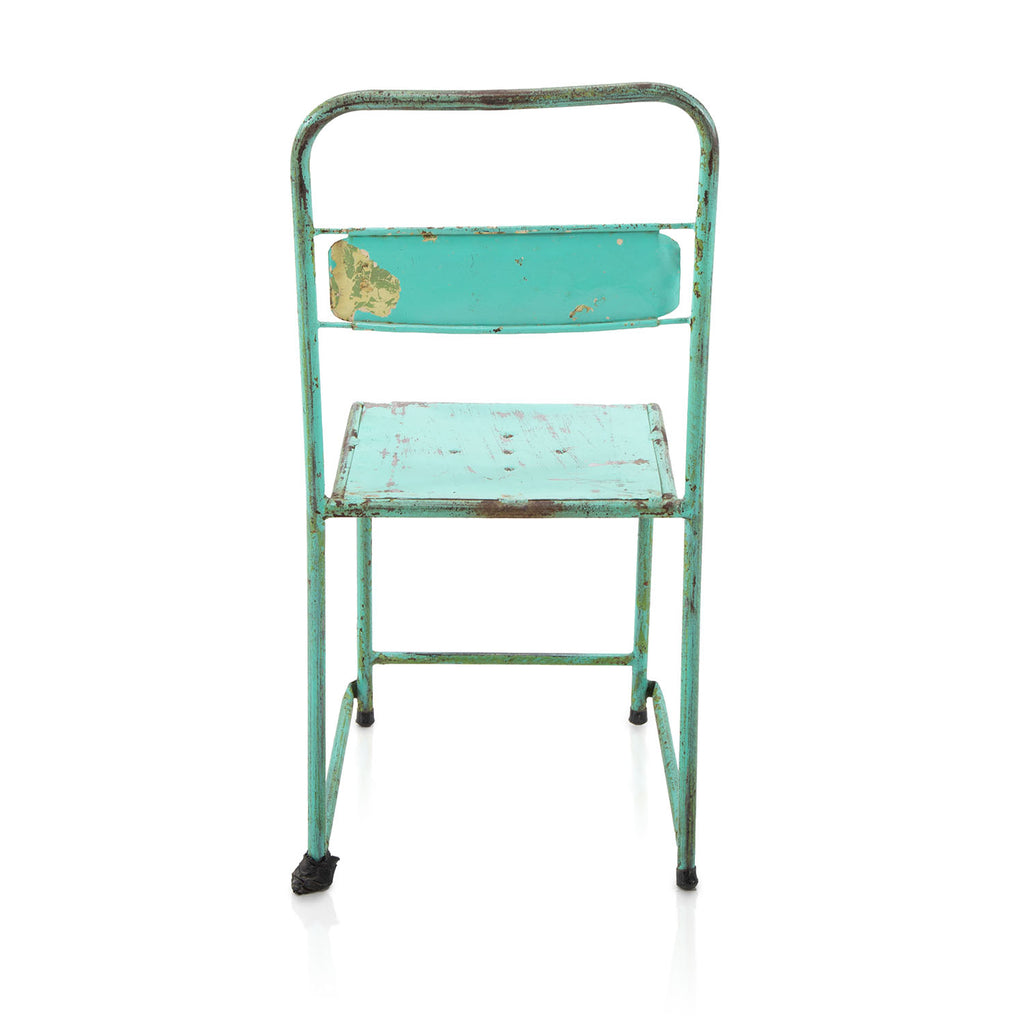 Turquoise Distressed Metal Side Chair