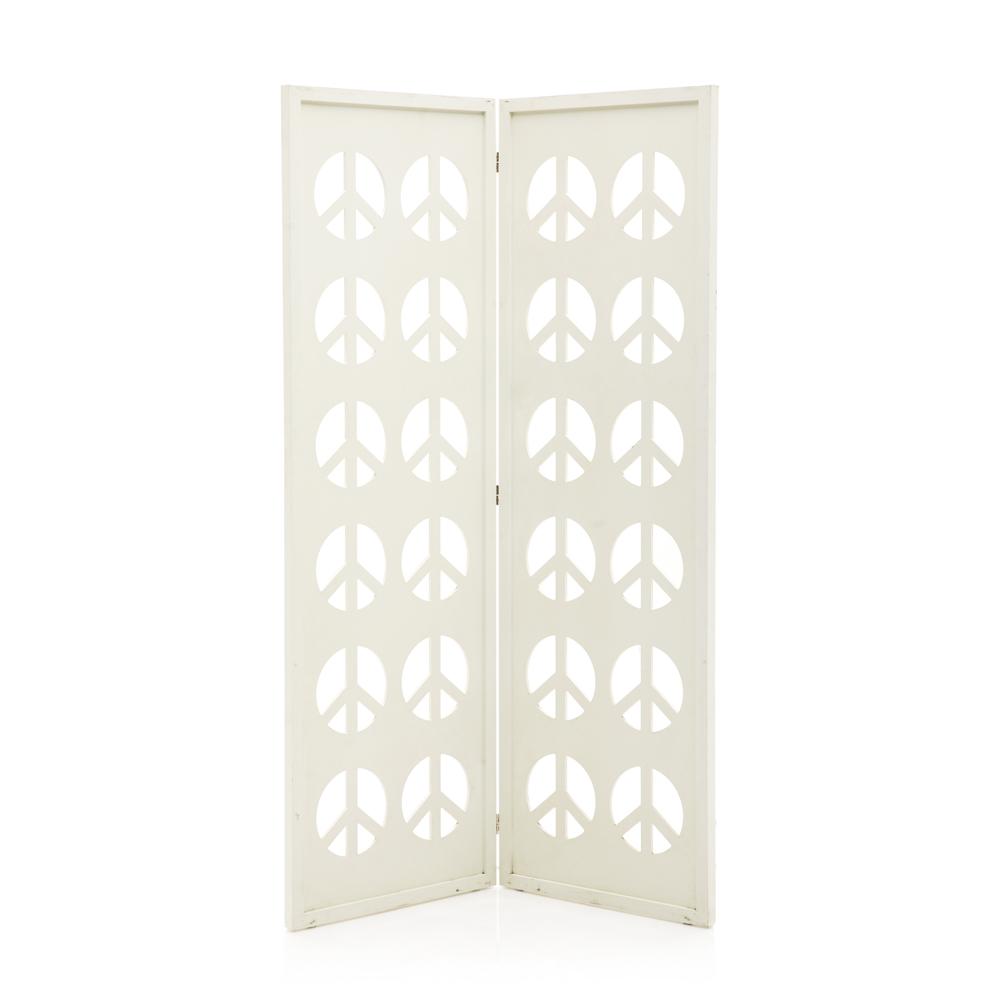Peace Sign Screen Divider - White