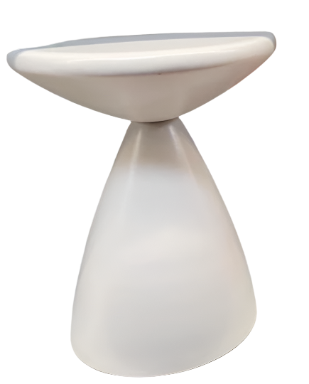 Modern White Rounded Hourglass Side Table