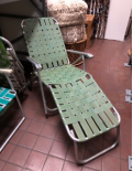 Outdoor Green Strap Chaise Lounge