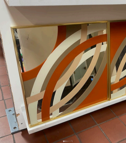 Orange and Cream Mirror Art
