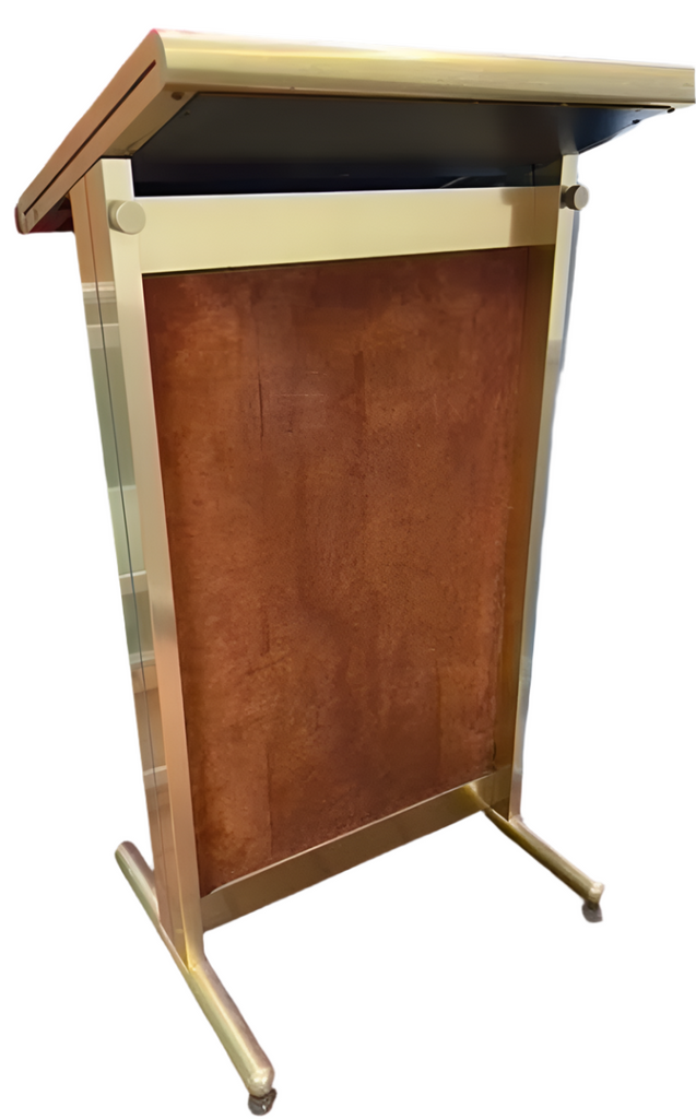 Large Gold Podium w Burl Wood Front