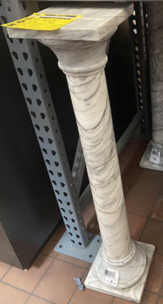 41" White Marble Column Pedestal