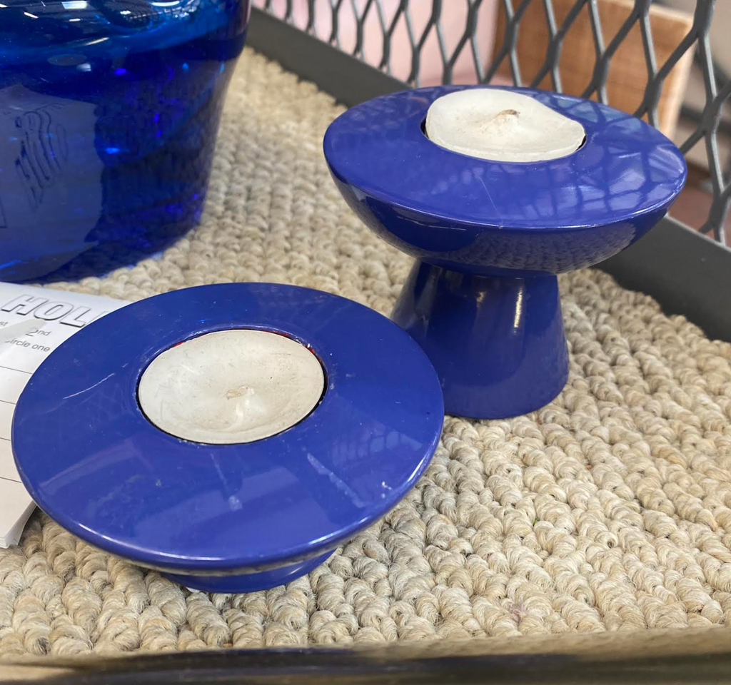 Blue Candlestick Holders