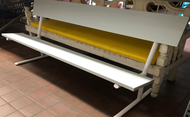 Simple White Park Bench