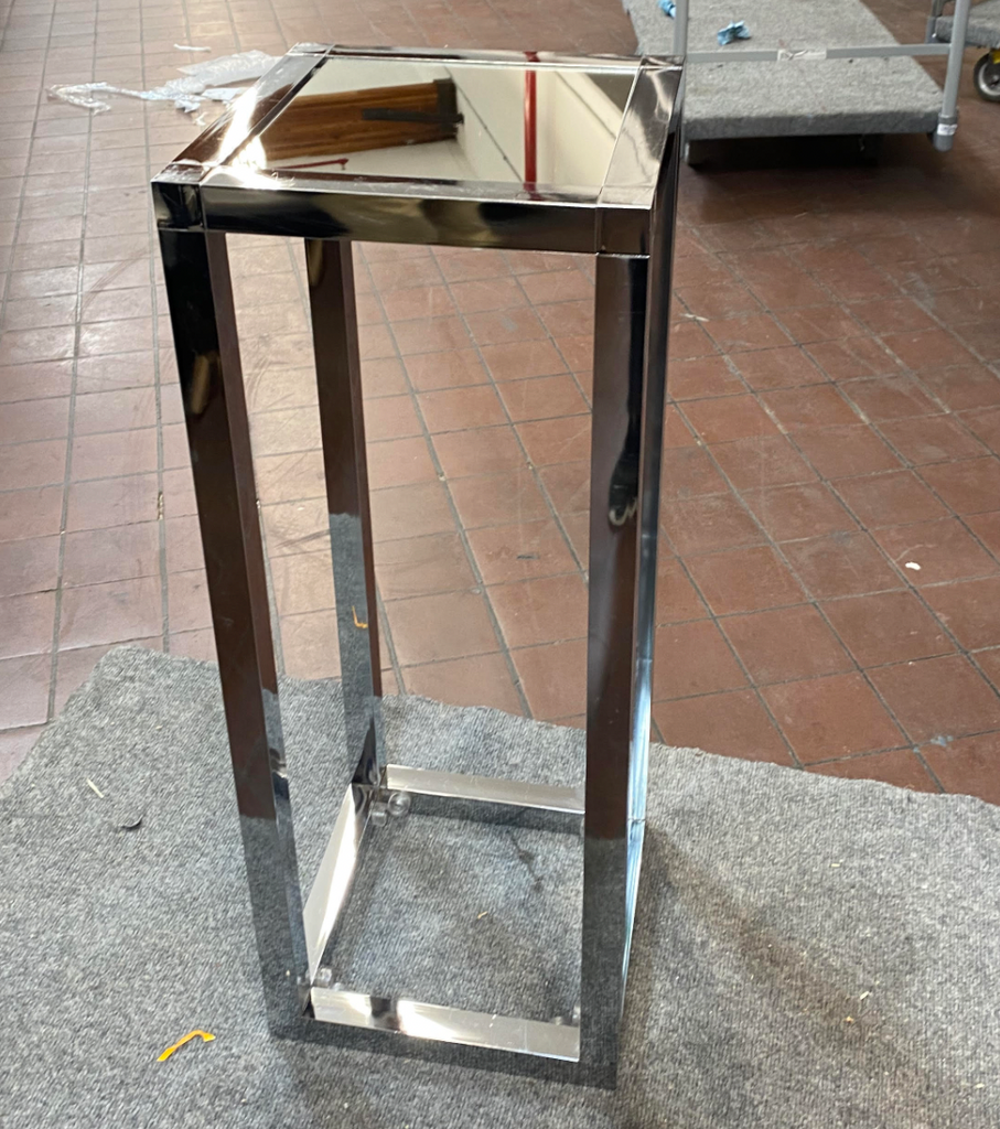 Glass & Chrome Square End Table