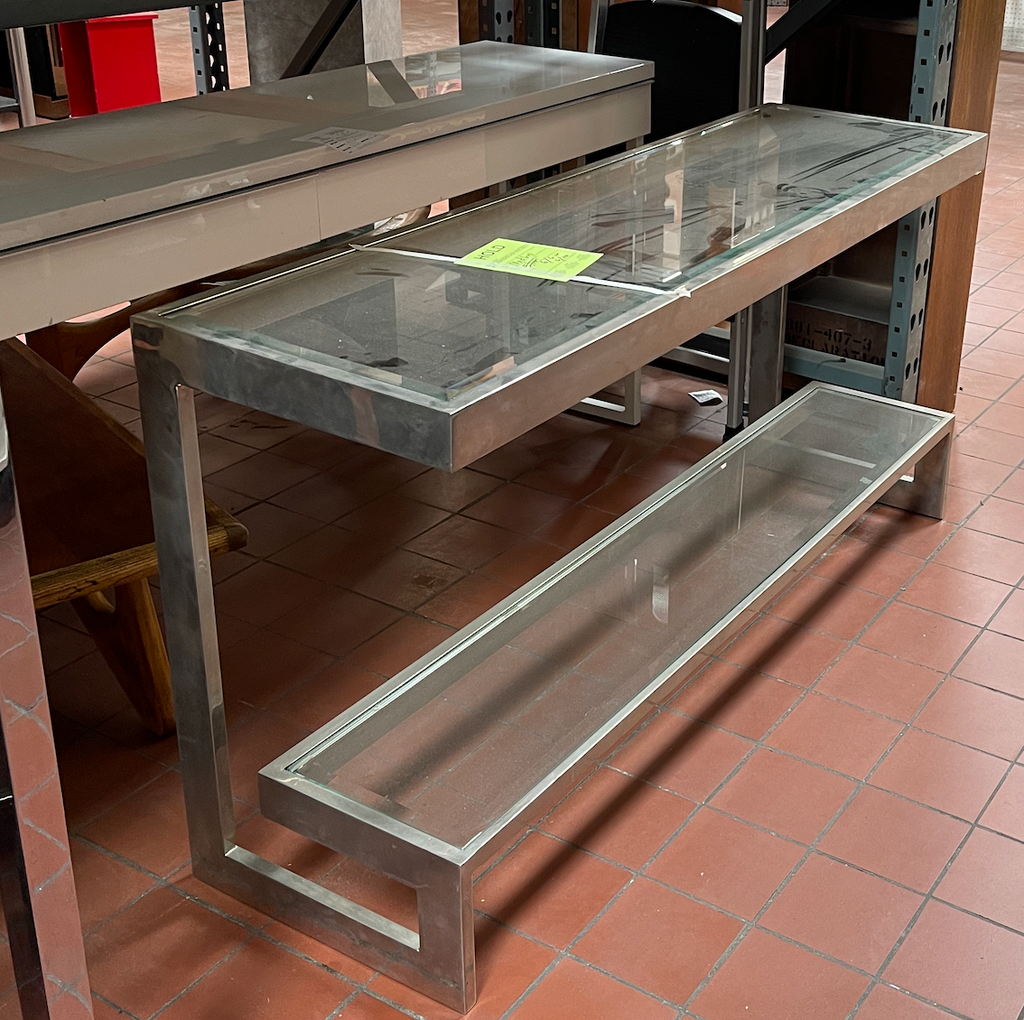 Chrome and Glass Console Table