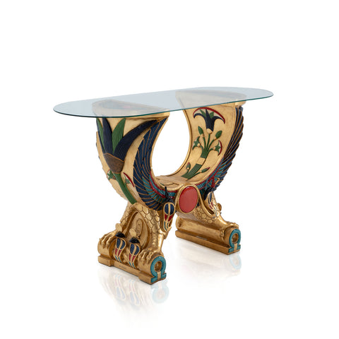 Gold Egyptian Wings Console Table