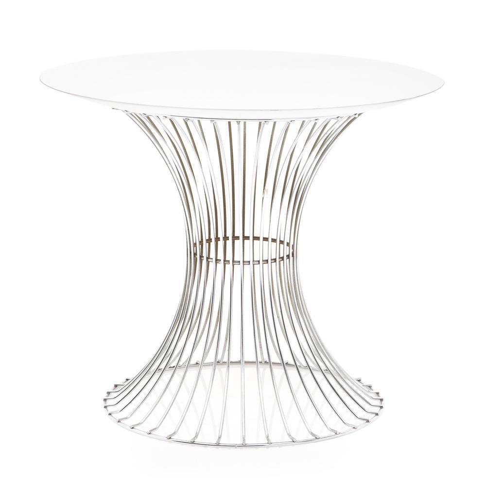 White & Silver Side Table