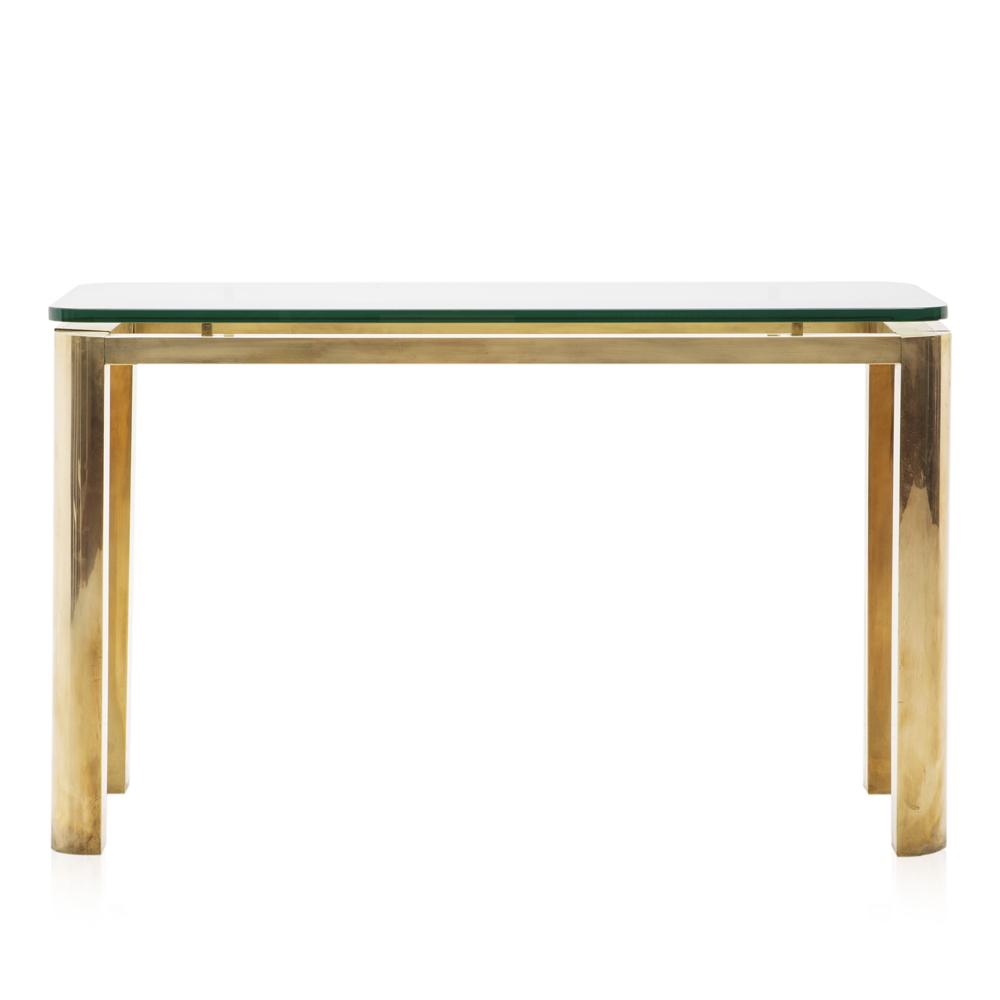 Gold & Glass Floating Top Console Table