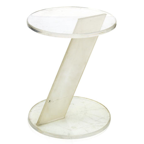 Lucite Round Z Side Table