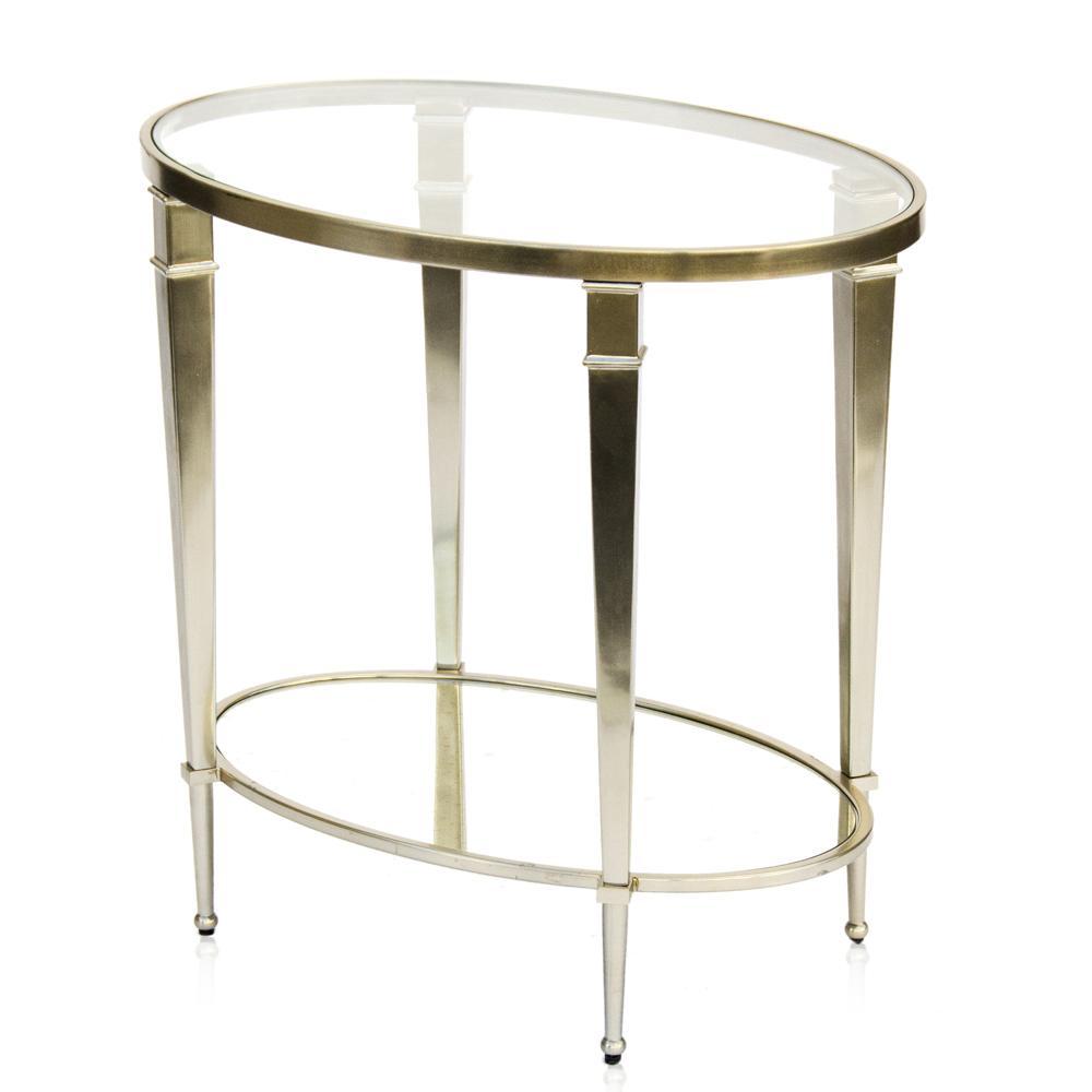 Silver Oval Side Table