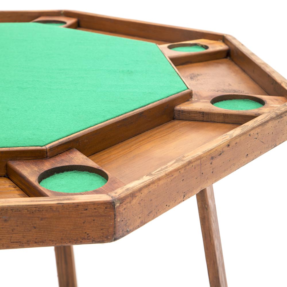 Green & Wood Octagon Game Table