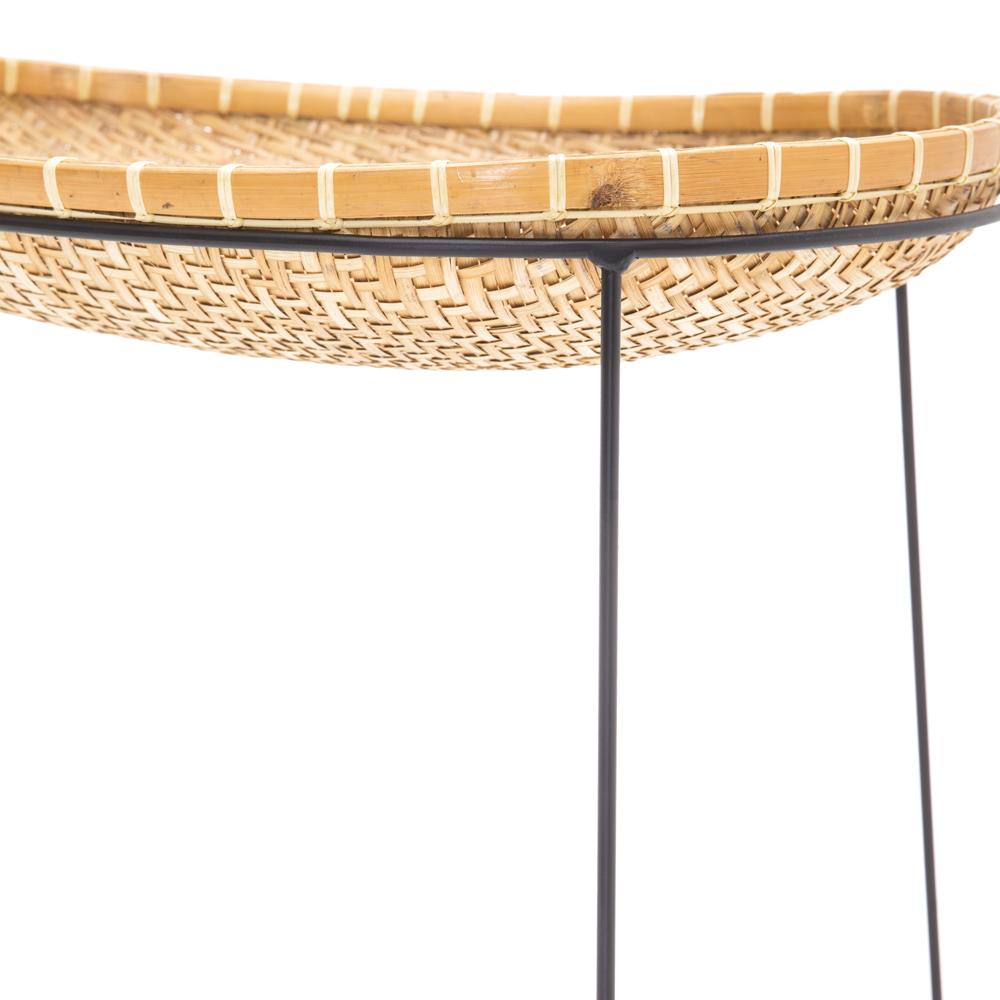 Woven Bean Shaped Basket on Tripod Stand