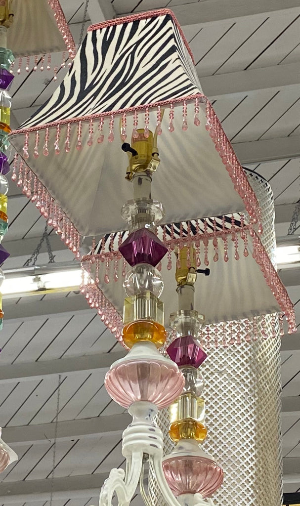 Pink Jewel Zebra Table Lamp