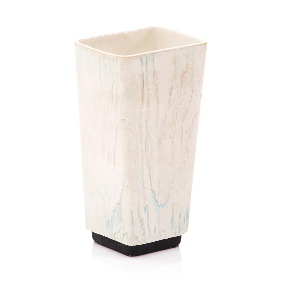 Off-White Woodgrain Shawnee Tapered Vase